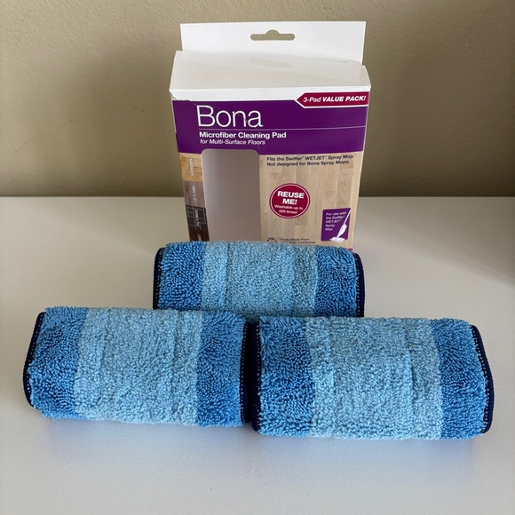 Bona Replacement Microfiber Cleaning Refill Pads For Swiffer WetJet Mop 3 Pcs - Picture 6 of 10